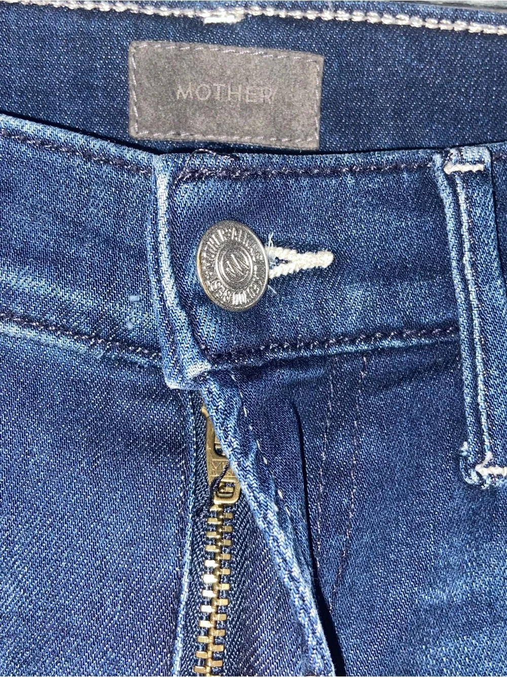 Mother Jeans Womens 26 Blue Insider Crop Step Fray Tongue And Chic USA Denim